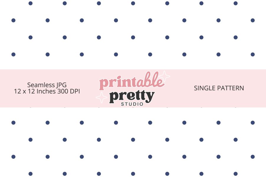 Navy Blue Polka Dot Seamless Pattern