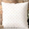 White Pillow With Small Orange Polka Dots.