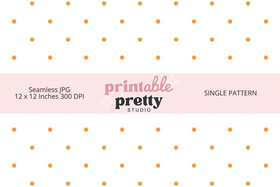 Orange Polka Dot Seamless Pattern