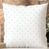 White Pillow With Teal Polka Dots.