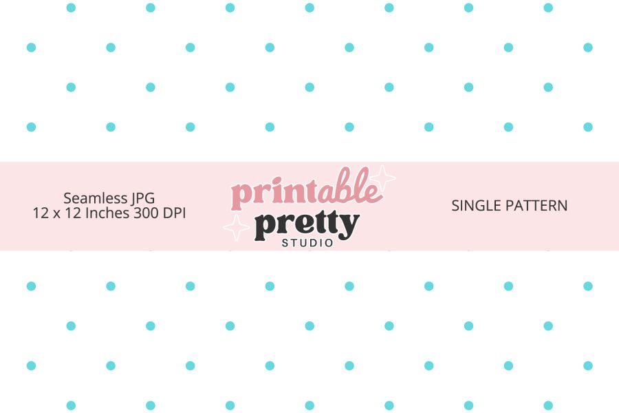 Teal Polka Dot Seamless Pattern
