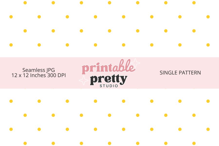 Yellow Polka Dot Seamless Pattern
