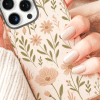 Hands Holding A Phone In A Floral Phone Case.