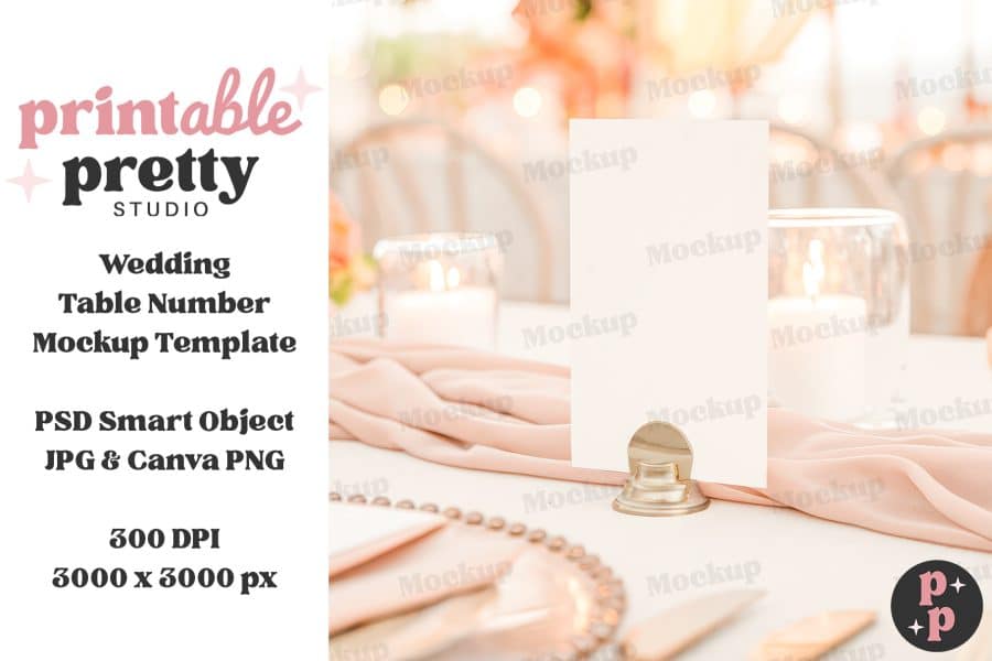 Wedding Table Number Mockup