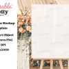 Peach Floral Wedding Sign Mockup Blank Sign On Easel In Front Of Blurred Floral Arrangement.