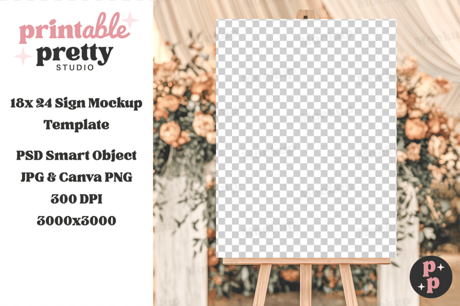 Blank sign mockup on an easel.