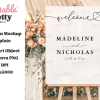 Wedding Welcome Sign Mockup On Easel, Displaying The Names Madeline And Nicholas With Wedding Date.