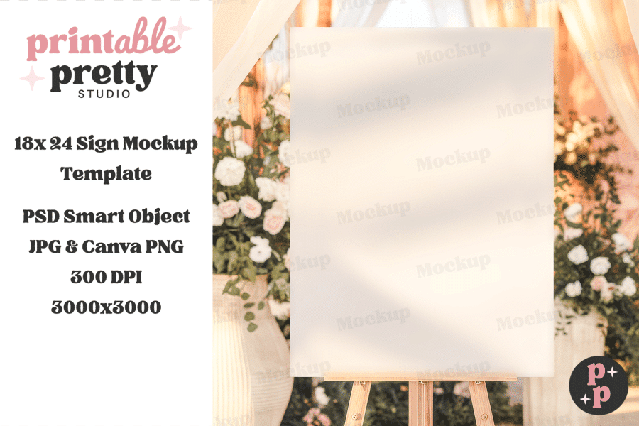 Sunset Garden Wedding Mockup Sign PSD