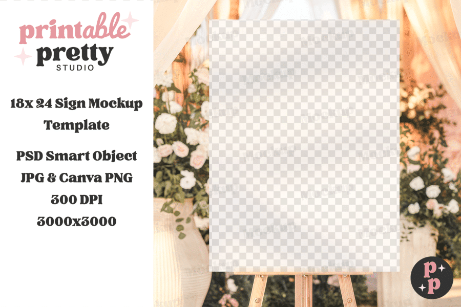 Blank sign mockup on an easel.