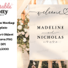 Wedding Welcome Sign On An Easel, Displaying The Names Madeline And Nicholas With Their Wedding Date.