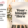 Blank Sign Mockup On Easel, Text Overlay Says Your Image Here.