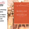 Rustic Orange Wedding Welcome Sign With Madeline And Nicholas'S Names And Wedding Date.