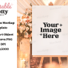 Blank Sign On Easel, Text Overlay Says Your Image Here.
