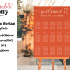 Orange Wedding Seating Chart On An Easel.