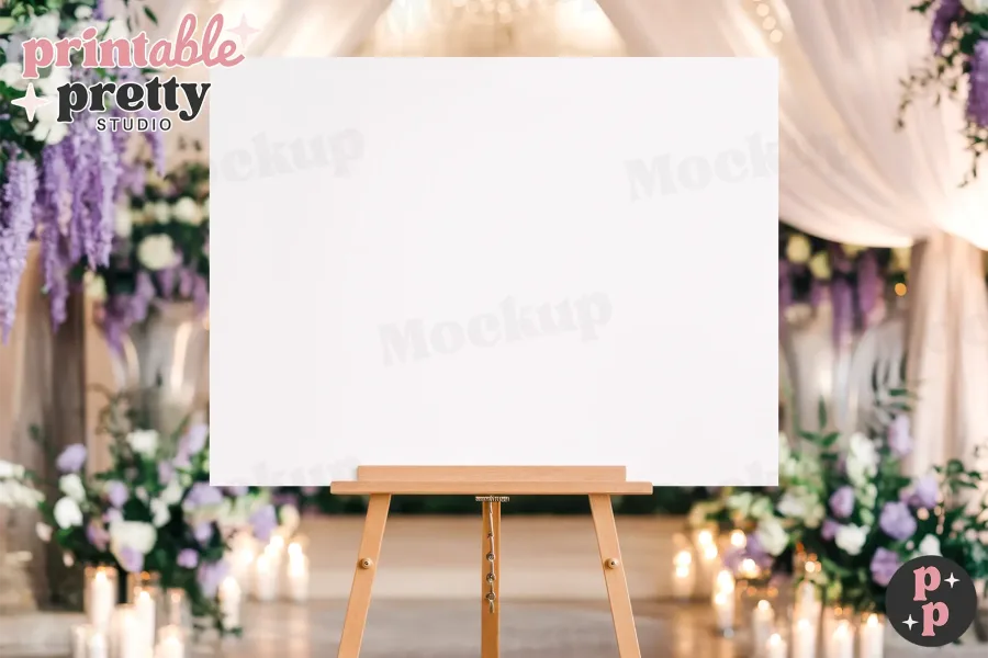 Romantic Wisteria Sign Mockup