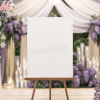 Wedding Welcome Sign Mockup With Roses And Wisteria
