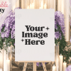 Blank Sign On Easel With Text Your Image Here.