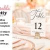 Wedding Table Number 12 In A Gold Stand.
