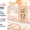 Wedding Table Number Card, Number Twelve, On A Table Setting.