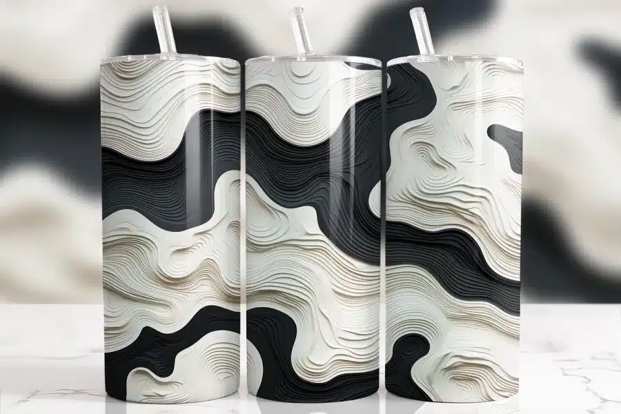 Abstract Topographic Lines Tumbler Wrap - digital download design with mockup for 20oz skinny tumblers