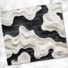 Abstract Topographic Art In Black And Off-White.