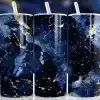 Navy Blue Gold Marble Tumbler Wrap - Digital Download Design With Mockup For 20Oz Skinny Tumblers