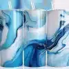 Abstract Blue Gold Marble Tumbler Wrap - Digital Download Design With Mockup For 20Oz Skinny Tumblers