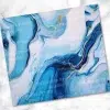 Abstract Blue And White Marble Design With Gold Accents.