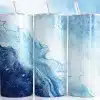 Abstract Blue White Swirl Ocean Tumbler Wrap - Digital Download Design With Mockup For 20Oz Skinny Tumblers