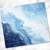 Abstract Blue And White Marbled Design.