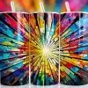 Colorful Starburst Tumbler Wrap - Digital Download Design With Mockup For 20Oz Skinny Tumblers