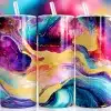 Colorful Galaxy Marble Tumbler Wrap - Digital Download Png Design With Vibrant Abstract Swirls And Gold Accents