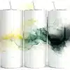 Gold Green Black Ink Tumbler Wrap - Digital Download Png Design With Abstract Art For Tumblers