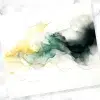 Abstract Alcohol Ink Painting In Gold, Green, And Black.