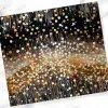 Abstract Design Featuring Gold, Silver, And White Confetti On A Black Background.