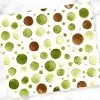 Watercolor Polka Dot Pattern In Shades Of Green And Brown On A White Background.