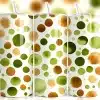 Earth Tone Dot Tumbler Wrap Design Featuring Watercolor Green And Brown Polka Dots In Varying Sizes On A Clean White Background