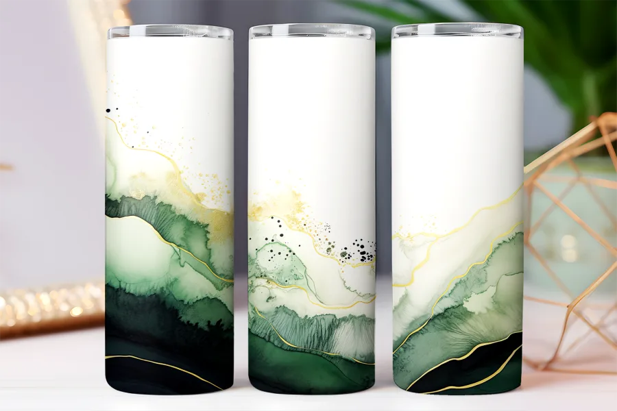 a group of tall glass containers