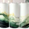 A Group Of Tall White And Green Drinks