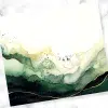 A Painting Of Green And Gold Colors