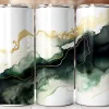 A Group Of Tall Cans With Liquid Designs