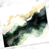 A Painting Of Green And Gold Colors