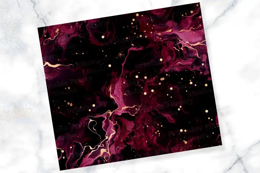 A Purple And Gold Marbled Surface