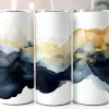 A Group Of Tall White And Blue Drinks