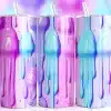 3D Pastel Drip Tumbler Wrap Design Featuring 3D Glossy Slime Melting In Pink, Blue, And Purple On A Soft Gradient Background