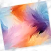 Abstract Painting Of Pastel-Colored Feathers.