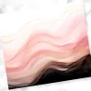 Abstract Painting Of Pink And Black Waves With Gold Lines.