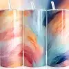 Abstract Pink Blue Swirls Tumbler Wrap - Digital Download Png Design For Pastel Tumblers