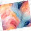 Abstract Painting In Shades Of Peach, Pink, And Blue.