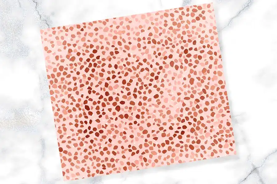 Pink And Copper Speckled Design.